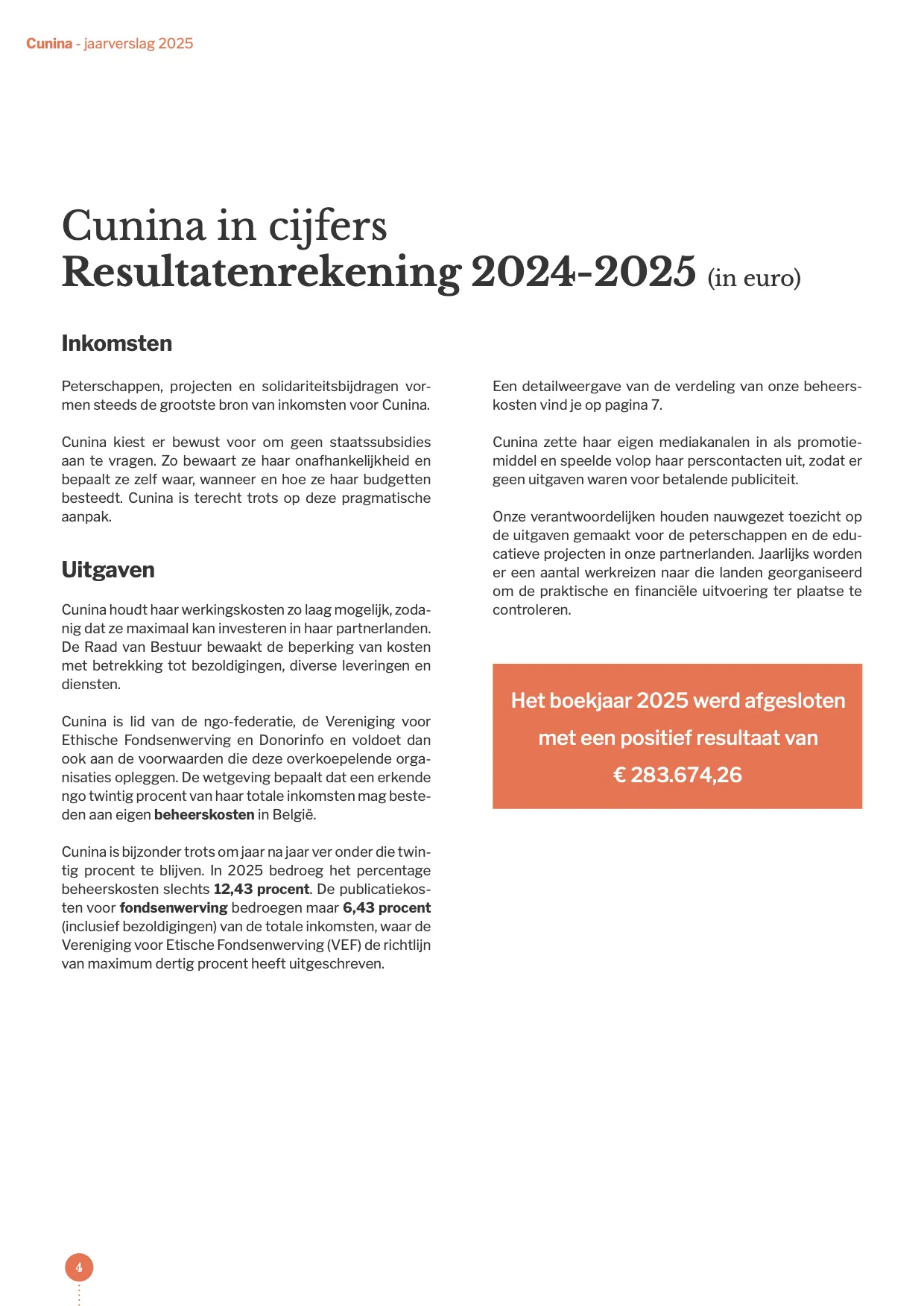 Pagina 4 van het jaarverslag 2025