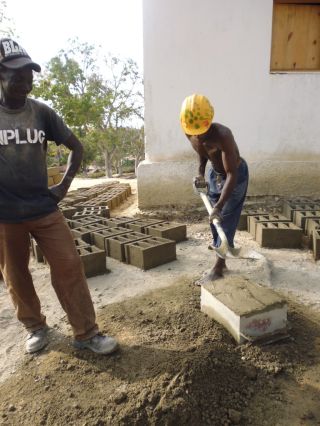 Betonblokken ter plaatse vervaardigen